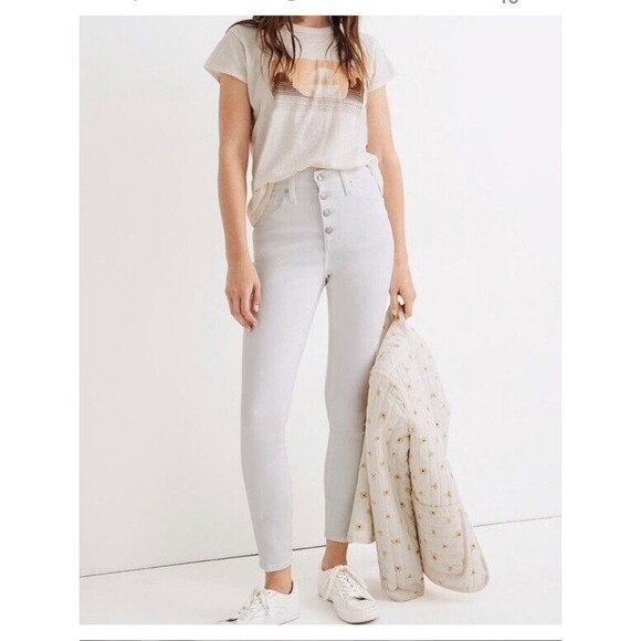 Madewell 10” High Rise Skinny Crop Women’s Exposed Buttonfly Jeans Size 27 - Picture 1 of 9